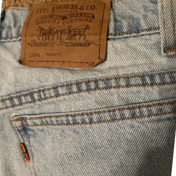 Vintage 954 Levi’s Light Blue Jean Cutoff Booty Shorts High Waist / Waist 30 - Picture 4 of 4